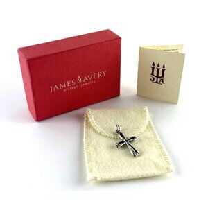 James Avery 925 Sterling Silver Open Cross With Buds Pendant-Box And Bag-Retired